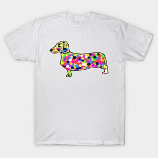 Daschund Mosaic Dots Dog T-Shirt